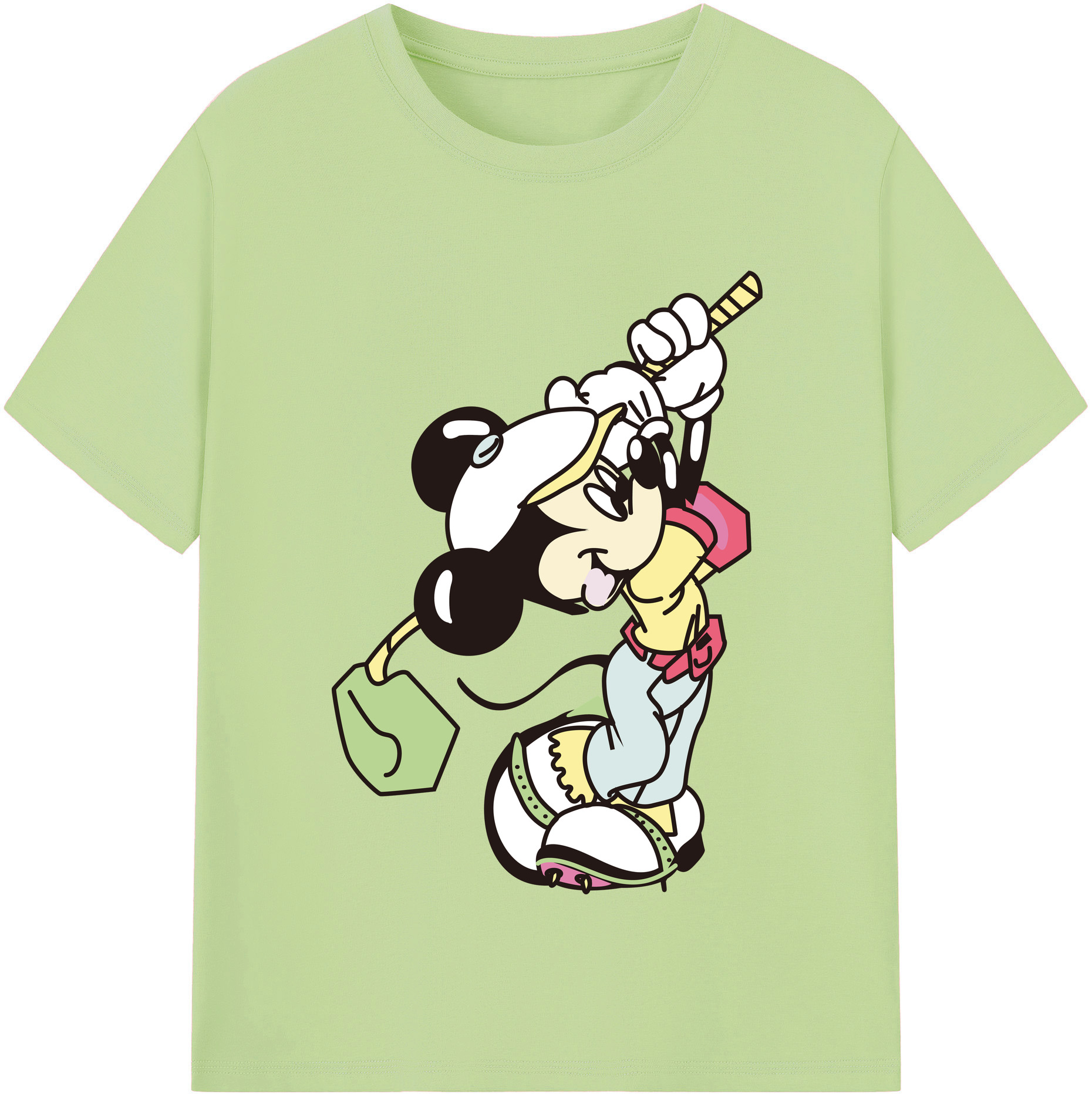 （画像用） ミッキーマウス Mickey Mouse 綿100％半袖Tシャツ（フロントプリント）